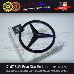 X167 GLS Mercedes NEGRO MATE estrella emblema tapa maletero trasero logotipo insignia AMG GLS450 - Imagen 1 de 1