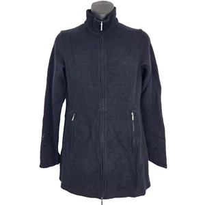 Ibex Backbay Merino Wool Sweater Jacket Womens S Black Mid Length Full Zip - Bild 1 von 9