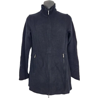 Ibex Backbay Merino Wool Sweater Jacket Womens S Black Mid Length Full Zip - Image 1 of 4