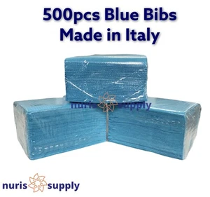 500pcs BLUE BIBS DENTAL DISPOSABLE TATTOO PIERCING SURGICAL MEDICAL ABSORBENT - Picture 1 of 1
