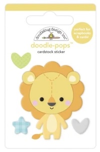 PEGATINAS 3D DOODLEBUG DOODLE-POPS - ADORABLE LEÓN - CAJA FUERTE PARA ÁLBUM DE RECORTES DE 2,5" X 3,75" - Imagen 1 de 1
