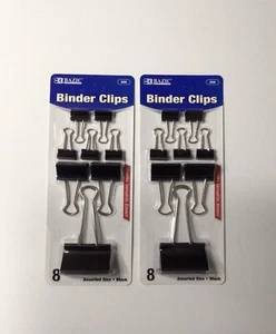 2 PZ 8 CT BAZIC DIMENSIONI ASSORTITE NERE CLIP RACCOGLITORE PER UFFICIO DOCUMENTI TOTALE 16 PZ - Foto 1 di 2