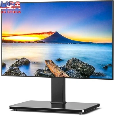 Swivel TV Stand Adjustable Height Tabletop Mount VESA Compatibility 32-75 Inch - Image 1 of 4