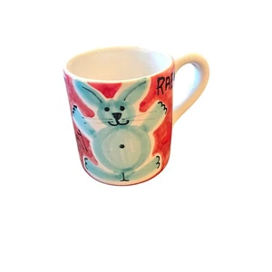 Vintage La Gloconda Hase Kaninchen Kaffee Tee Becher Hergestellt in Italien 8 Unzen Keramik Rosa - Bild 1 von 6