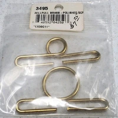 Herrajes para tirar de campana de latón pulido 5 cm nuevo en paquete Foto 1 de 3