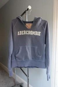Felpa con cappuccio pullover blu Abercrombie & Fitch Y2K Spell Out - Foto 1 di 7
