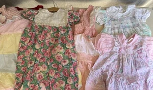 Vintage 90er Kleinkind Mädchen 20-teiliges Set 2T 3T rosa Kleid Strampler gesmokt - Bild 1 von 24