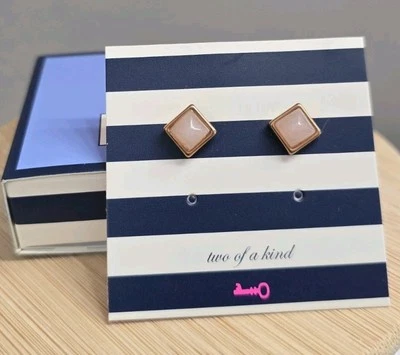 СОХРАНИТЕ коллективный розовый кварц желания камень пирамида запонки серьги розовое золото новый в коробке - Изображение 1 из 4