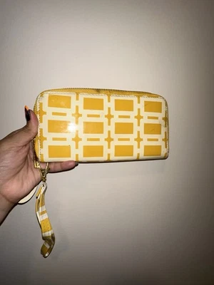NEW - Yellow White Chic Patterned Wallet, Unused, Mint Condition - Image 1 of 3