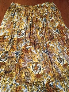 BASIC EDITIONS LADIES DRAW STRING SKIRT. TIGER PRINTS ,XL, LONG GAUZY. - Picture 1 of 5