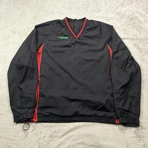 7 eleven Windbreaker Raglan Jacket Men’s L Black Red Accent Pullover Side Zipper - Picture 1 of 7