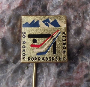 Vintage Poprad Slovakia 50th Anniversary Ice Hockey Club Pin Badge - Picture 1 of 2