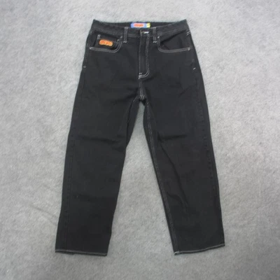 Empyre Jeans Mens 30 Black Denim Contrast Stitch Straight Leg Skate Streetwear - Image 1 of 4