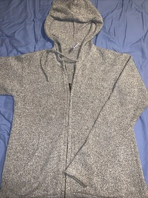 Columbia 针织毛衣女式 S 码棉全拉链长袖灰色 — 第 1/3 张图片