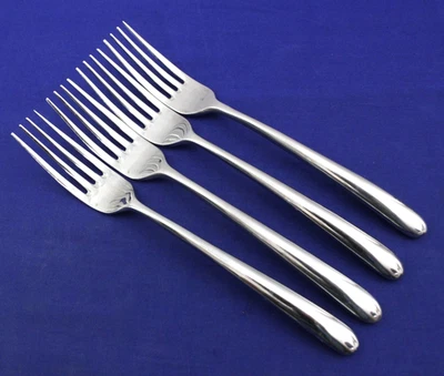 4 GARFOS DE JANTAR ADDICA TOWLE TALHERES DE AÇO INOXIDÁVEL BRILHANTE 7-1/2 pol - Imagem 1 de 4