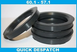 4 X 60.1 - 57.1 ALLOY WHEEL LOCATING HUB SPIGOT RINGS FIT VW PASSAT B5 - Picture 1 of 1