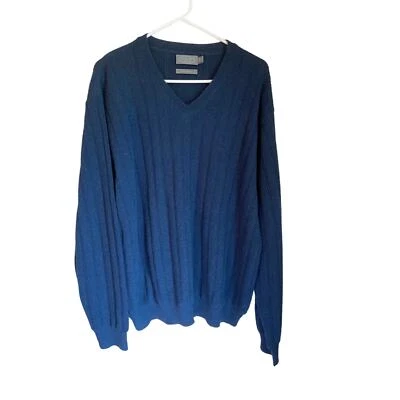 Talbots Men's Blue Soft 100% Alpaca Long Sleeve Sweater Cozy Preppy Fall Crew XL - Image 1 of 4
