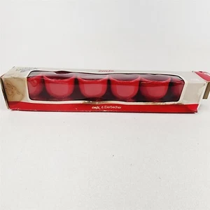 Juego De Colección De 6 Tazas De Huevo Rojo Emsa Alemania Occidental con Caja Original - 2" De Alto - Imagen 1 de 9