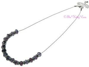 Vintage Deco Burlesque Prom Chic Heavy Czech Glass Bead Silver Crystal Necklace - Picture 1 of 5