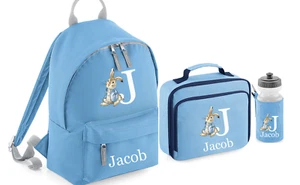 Personalised Kids Rabbit Backpack, Rucksack ,Lunch Box, Bottle-2 sizes, Baby Bag - Picture 1 of 16