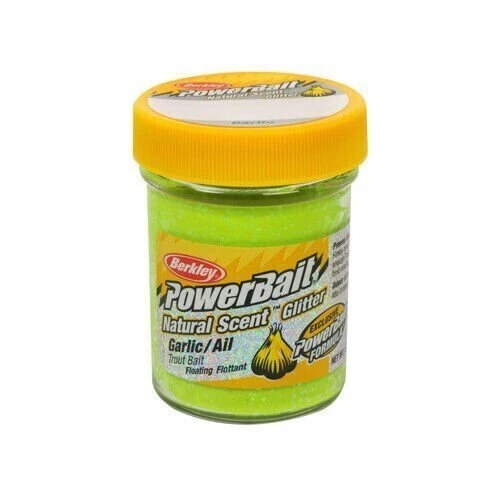 Berkley PowerBait Natural Glitter Trout Bait Garlic Scent Chrtrse 1.75oz 1203186 - Image 1 of 1