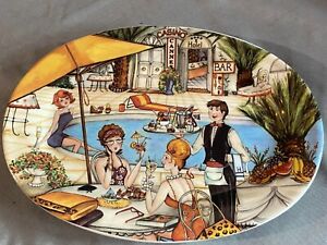 Brunelli Poolside Casino Cannes Hotel Bar Italy Oval Appetizer Plate - 8 3/4"