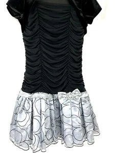Amy Byer Girls Dress Size 12 Black Velour Drop Waist Glitter Rhinestone - Picture 1 of 10