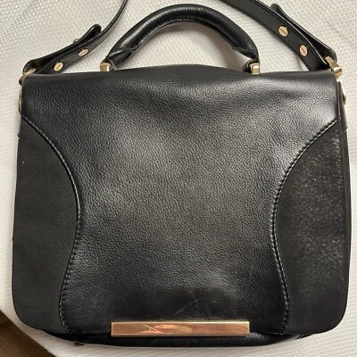 CARE LABEL & OTHER STORIES Leather Black Crossbody Shoulder Purse - Image 1 of 4