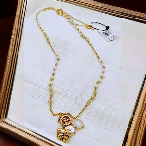 Genuine Freshwater Pearl WHBM Gold tone Convertible Necklace "18 Or 9" - Picture 1 of 11