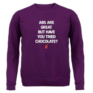 Abs Are Great, Chocolate? - Kids Hoodie / Sweater - Choc Chocs Love Gym Funny - Picture 1 of 20