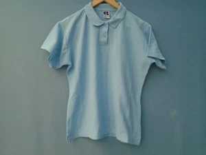 NEW RUSSELL LADIES POLO SHIRTS PK OF 2 -SIZE- L- COLOUR -SKY-(STOCK CLEARANCE ) - Picture 1 of 4