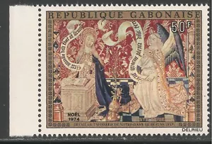 Gabon #C158 (AP69) VF MNH - 1974 50fr Annunciation, Tapestry, 15th Century  - Picture 1 of 1