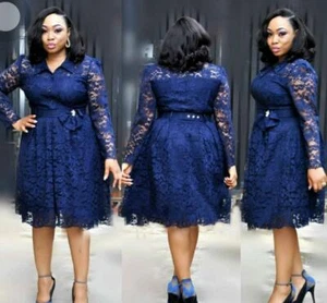 Elegent African Women Party Lace Dress Special Occassion Evening Dress - Picture 1 of 16