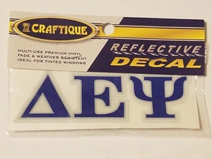 2 OF DELTA EPSILON PSI Sticker of Letters for Outside Glass - REFLECTIVE - Picture 1 of 1