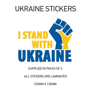 I STAND WITH UKRAINE AUFKLEBER X2 UKRAINIAN PEACE STAND CAR STICKER DECAL WAR10 - Bild 1 von 1