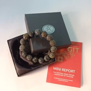 Beaded bracelet made from genuine Burmese A- jade with a certificate from GIT. - Picture 1 of 19