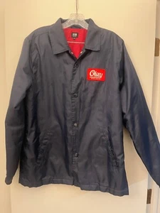 Obey Worldwide Mens Button Front Collared Windbreaker Coaches Patch Jacket MED - Picture 1 of 4