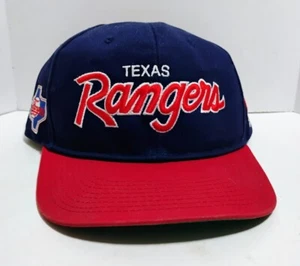 Vintage 90’s Sports Specialties MLB Texas Rangers Embroidered Script Snapback Hat - Bild 1 von 9