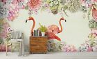 3D Flamingo Floral Wallpaper Wall Mural Removable Self-Adhesive Sticker 149