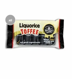 903491 6 x 100g PACKETS OF WALKER'S LIQUORICE LICORICE WRAPPED BRITISH TOFFEE! - Picture 1 of 1