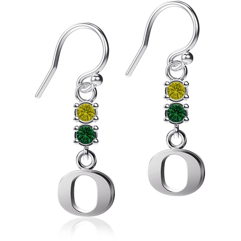 Dayna Designs Oregon Ducks Dangle Crystal Earrings Cover