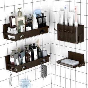 Duschcaddy 4 Stück, selbstklebender Organizer für Bad Küche Aufbewahrung - Bild 1 von 7