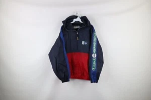 Vintage 90s Mens Large Distressed ABC Sports Spell Out Hooded Windbreaker Jacket - Picture 1 of 10