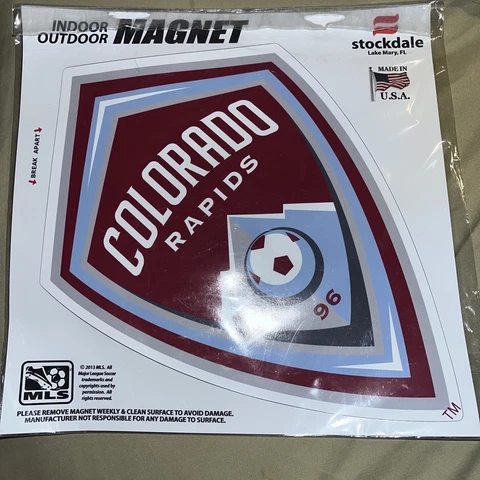 Colorado Rapids Stockdale magnet indoor/Outdoor 14 inches tall d 9 inches wide Cover
