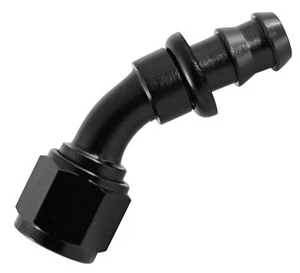 AN8 45 Degree Push ON Hose End Black - Picture 1 of 1