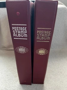 Postage Stamps Album by Harris Both Volumes - Abu Dhabi thru Malawi 100+ Stamps - Picture 1 of 9