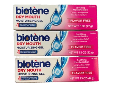 GEL BIOTENO boca seca 1,5 oz (paquete de 3) sin sabor Foto 1 de 4