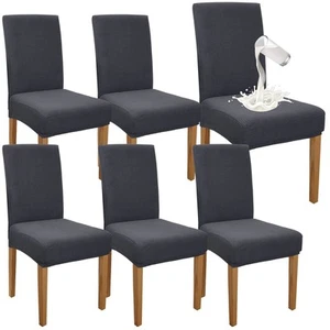 Set 6 Coprisedie da Pranzo Impermeabili Premium, Schienale Alto Elastico - Foto 1 di 5