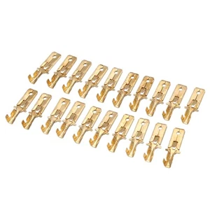 20 Pcs 1/4" Goujon Laiton Mâle Câble Connecteur Borne Non Isolée F8E25839 - Photo 1/10