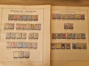 Bellissimo Francobollo Seychelles Accumulo su Antiche Pagine Schaubek - Foto 1 di 10